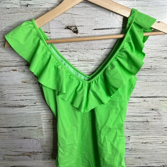 Aritzia  wilfred free green bodysuit size xs ruffle - Picture 7 of 9